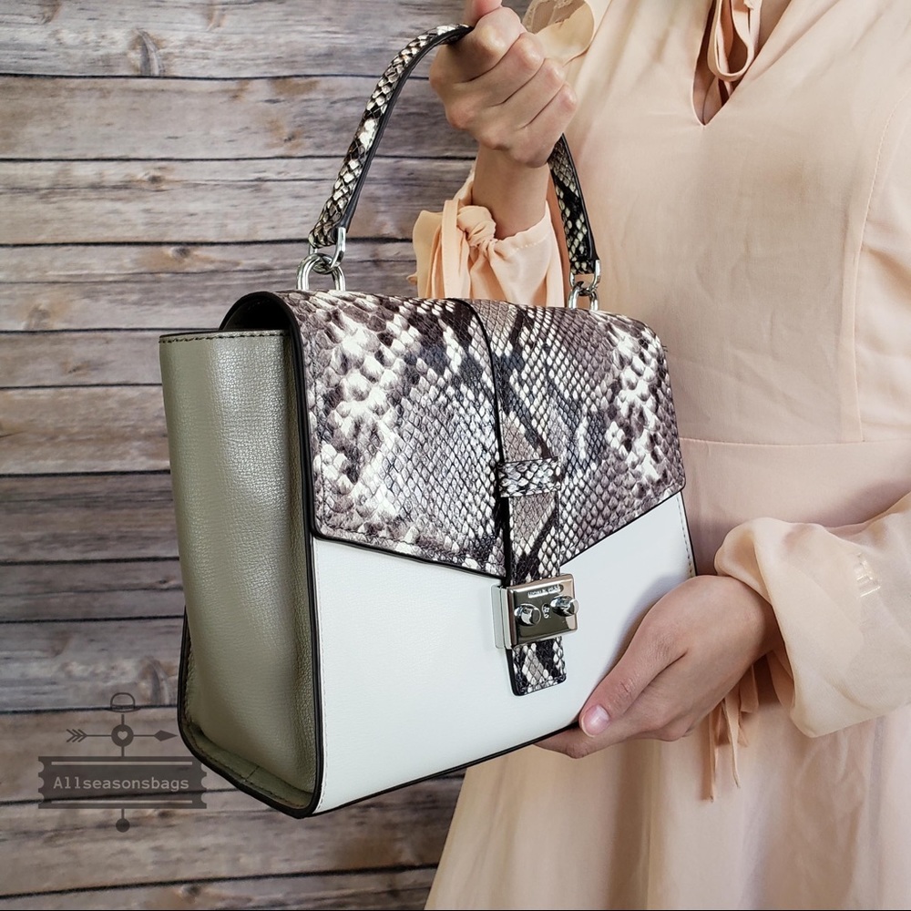NWT Michael Kors Medium Mauve embossed satchel - Picture 5 of 8